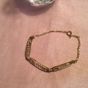 Gold Plated Sterling Silver Greek Key Bracelet